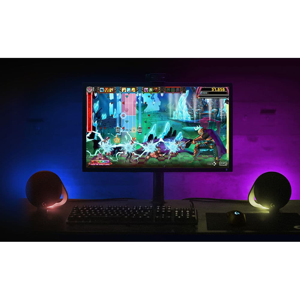 Logitech G560 PC Gaming Speakers with RGB lighting and desktop audio