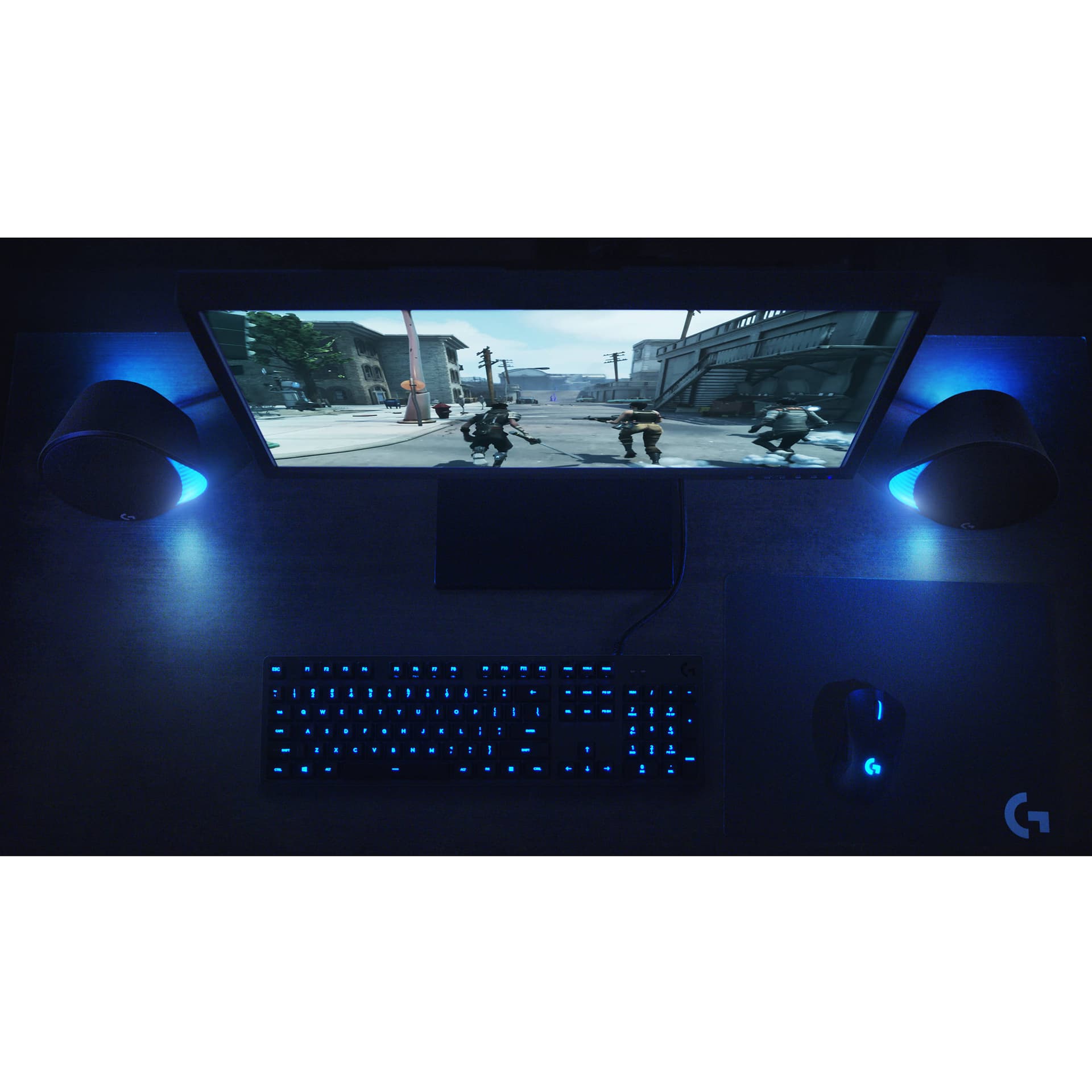 Logitech G560 PC Gaming Speakers with RGB lighting and desktop audio