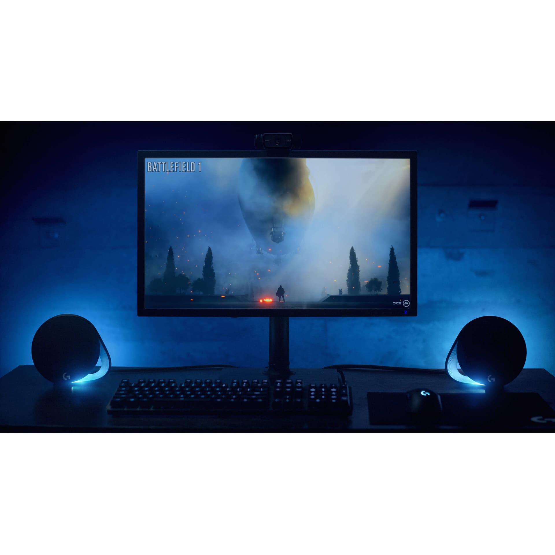 Logitech G560 PC Gaming Speakers with RGB lighting and desktop audio