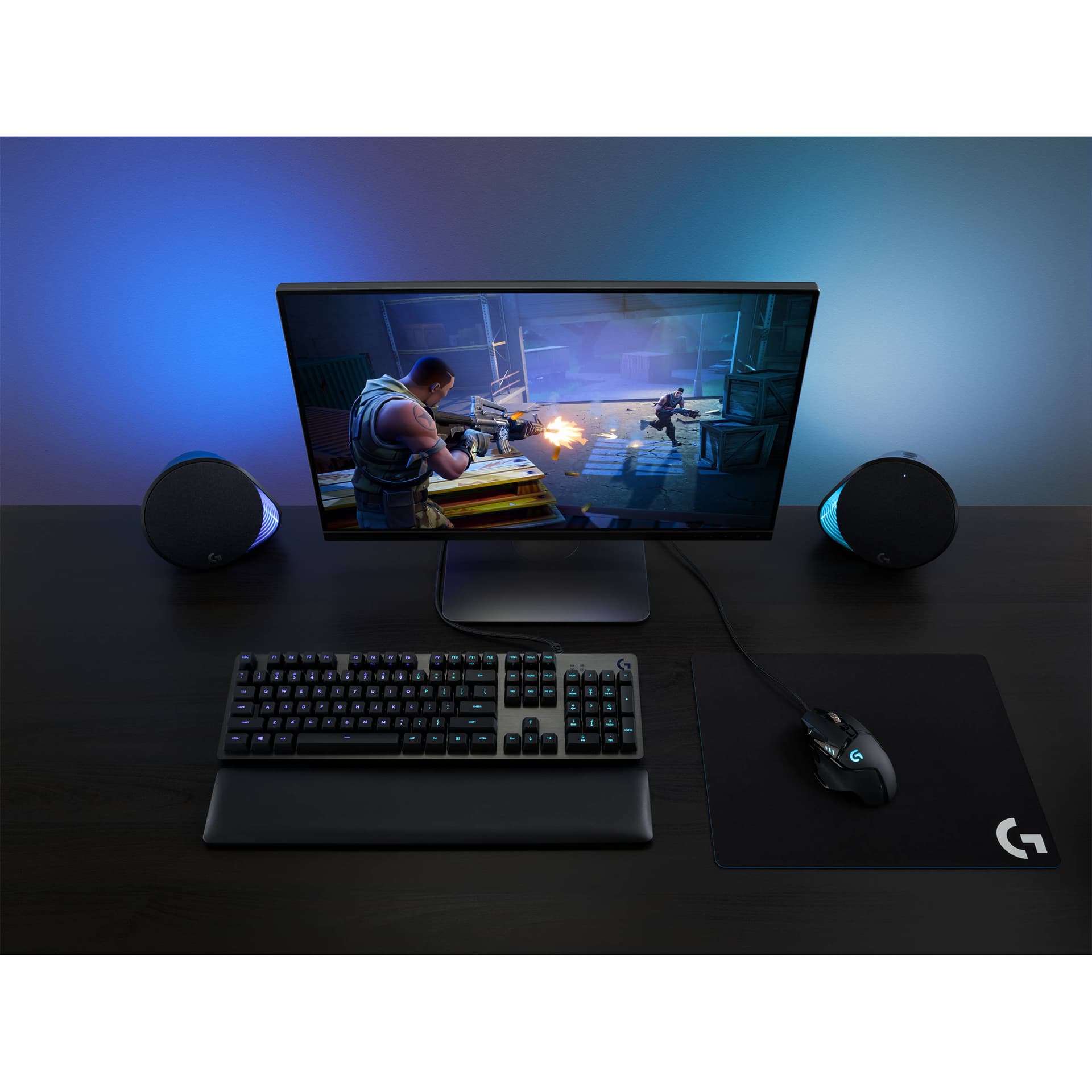 Logitech G560 PC Gaming Speakers with RGB lighting and desktop audio