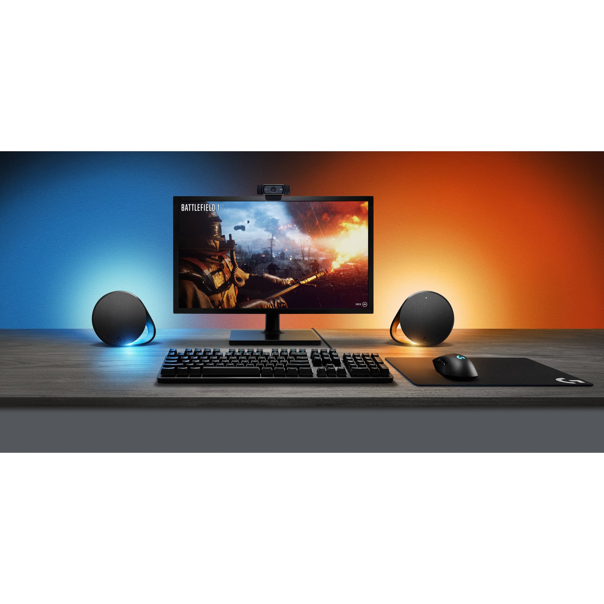 Logitech G560 PC Gaming Speakers with RGB lighting and desktop audio