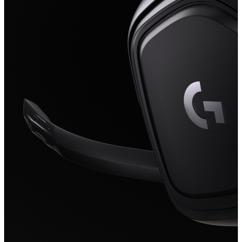 Logitech G432 wired gaming headset in black with over-the-head circumaural ear cups and boom microphone