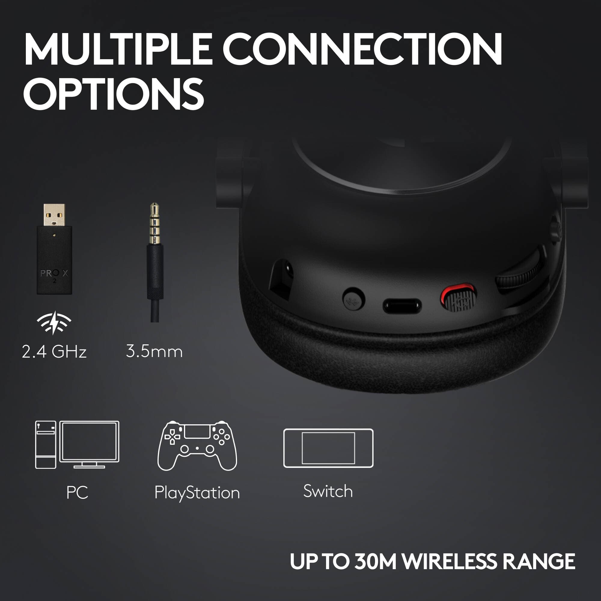 Logitech Pro X2 Wireless Gaming Headset with over-ear design for premium wireless play