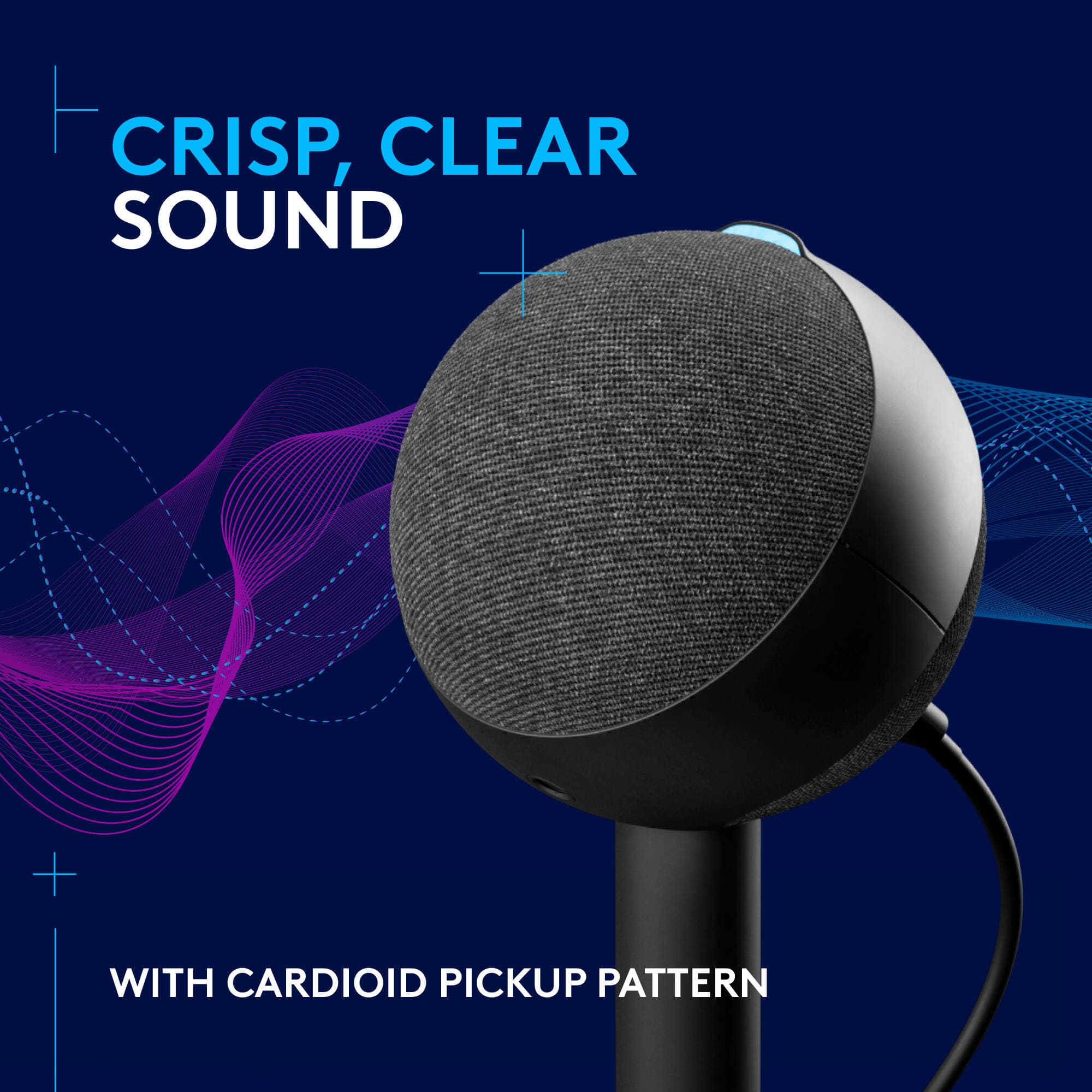 Logitech G YETI ORB Mic Black desktop microphone in black finish