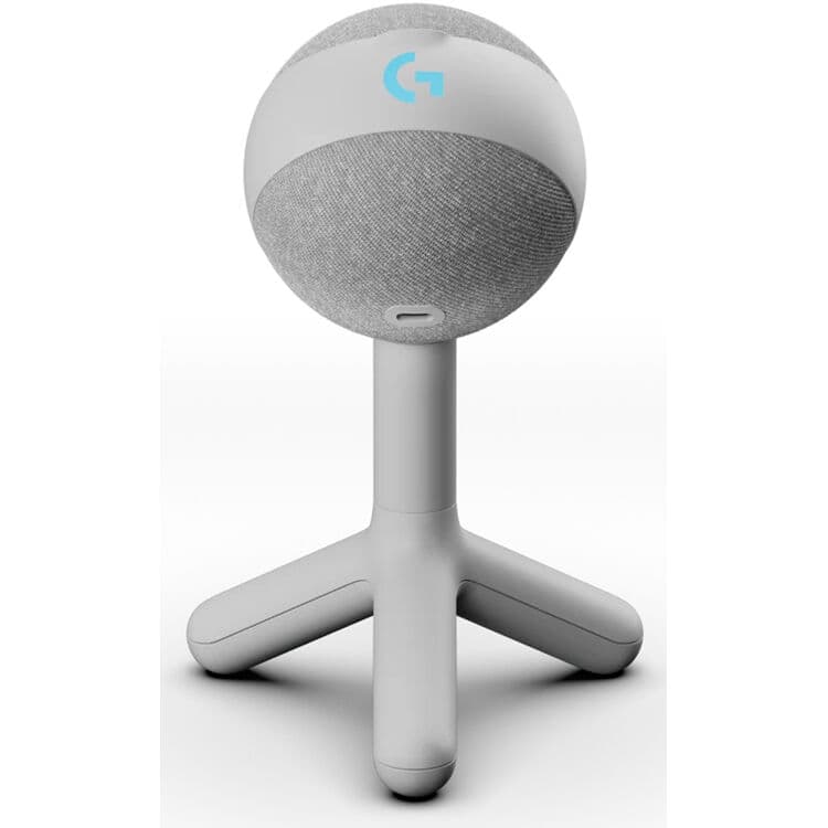 Logitech Yeti Orb RGB gaming microphone with white finish and LIGHTSYNC lighting