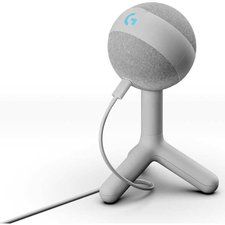 Logitech Yeti Orb RGB gaming microphone with white finish and LIGHTSYNC lighting