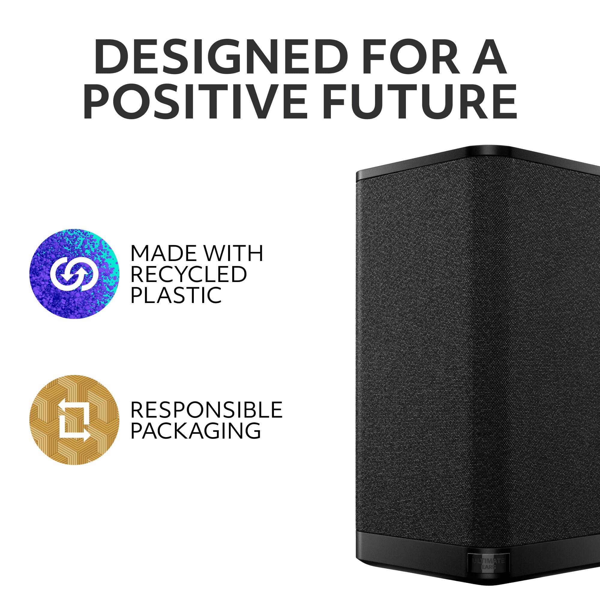 Ultimate Ears HYPERBOOM portable Bluetooth speaker in black with big bass and IPX4 water resistance