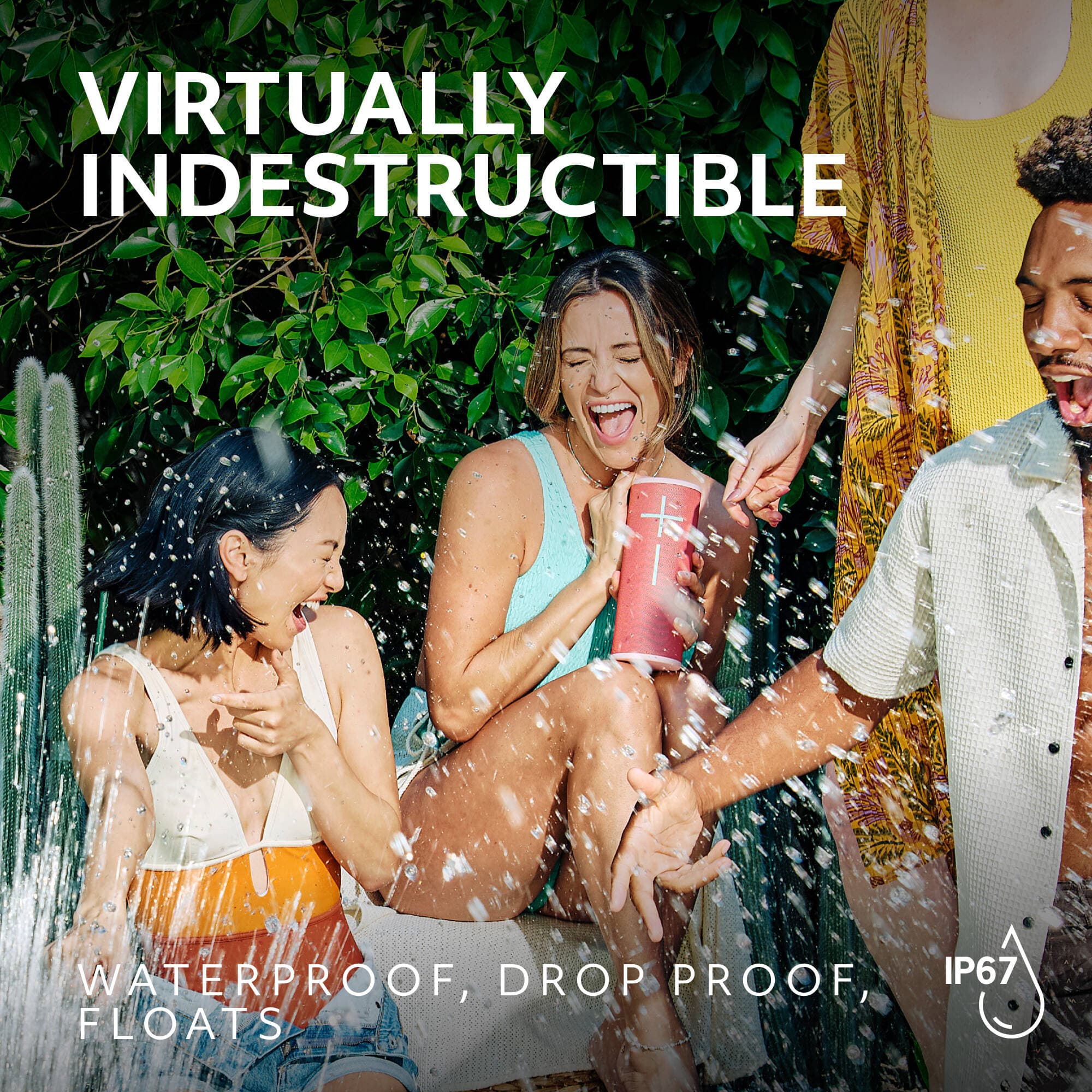 UE MEGABOOM 4 wireless Bluetooth speaker in Blue, portable cylindrical design