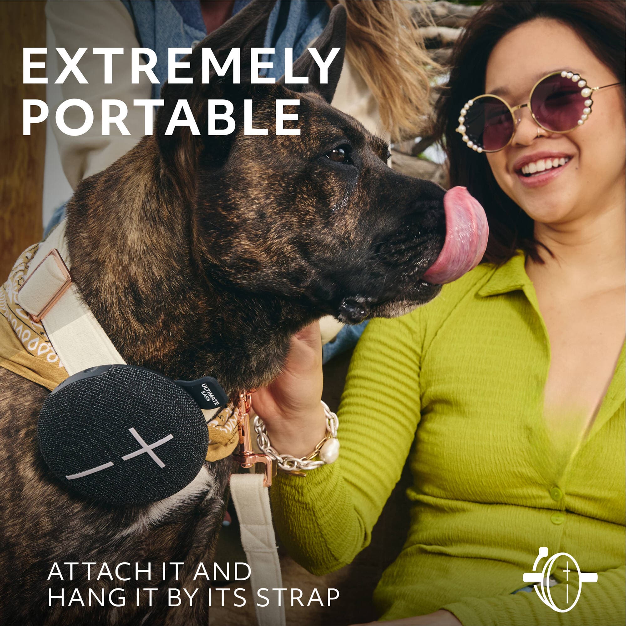 UE Mini Roll Black compact portable speaker with hookable strap