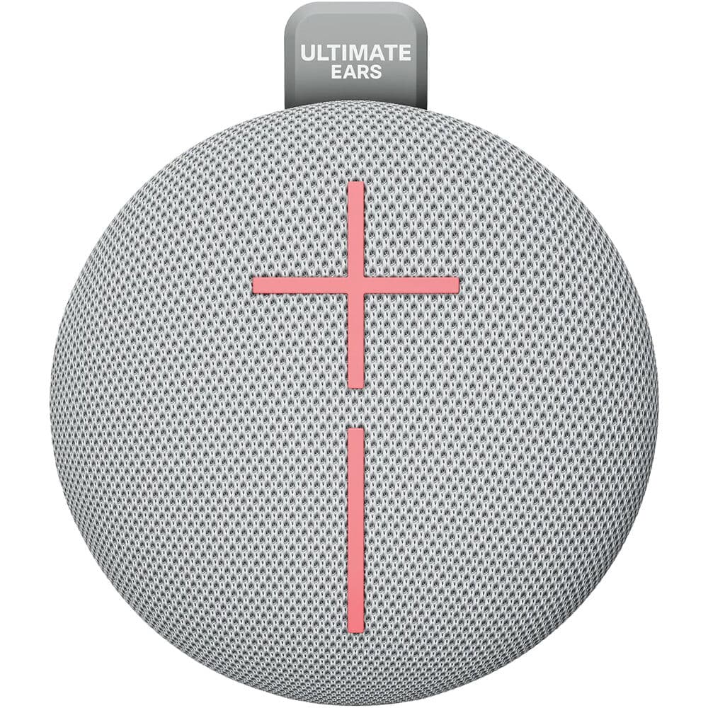 Logitech UE Mini Roll Gray compact portable speaker with hookable strap