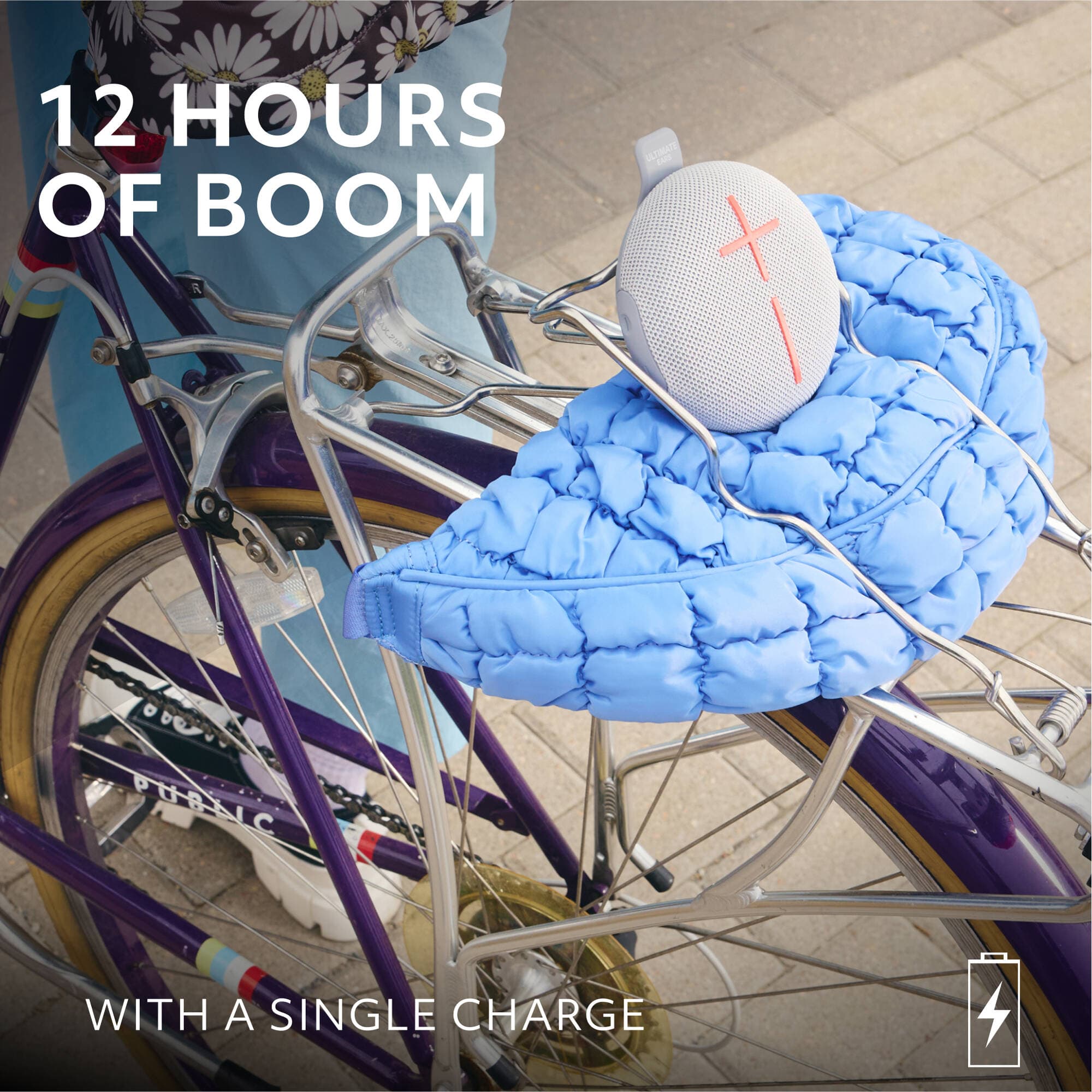 Logitech UE Mini Roll Gray compact portable speaker with hookable strap