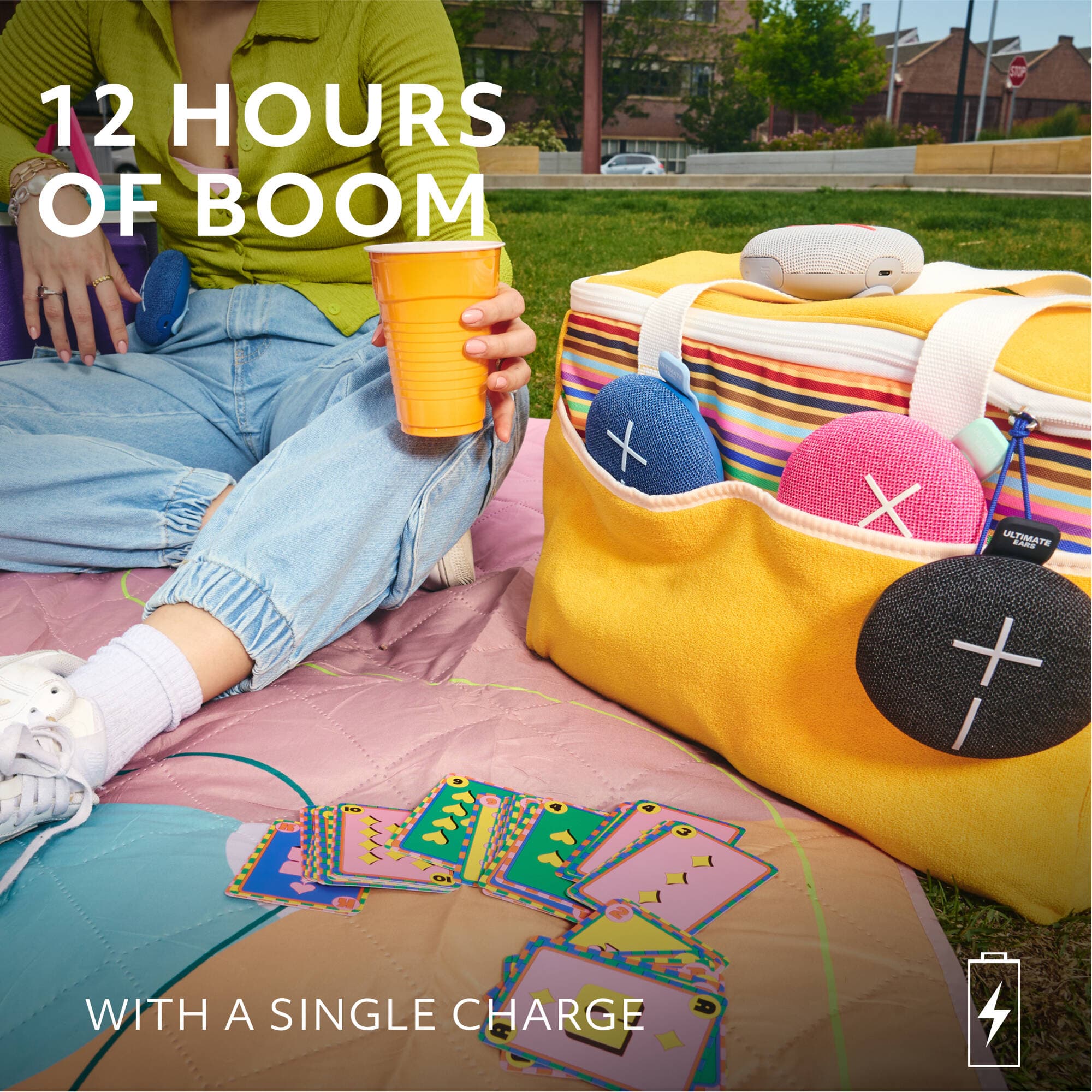 UE Mini Roll Pink compact portable speaker with hookable strap