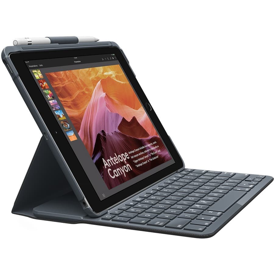 Logitech Slim Folio for iPad 5th/6th Gen Black | Keyboard Case