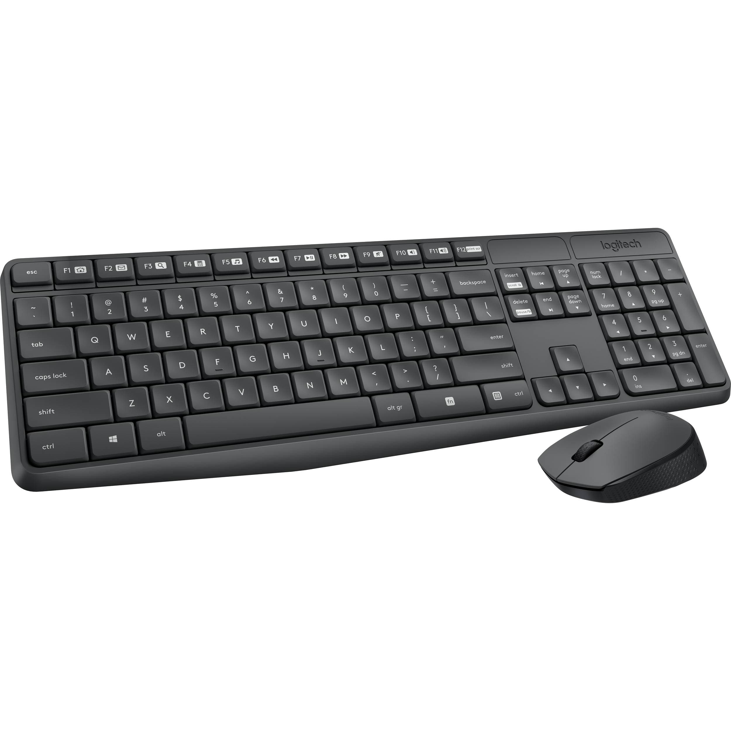 Logitech MK235 Wireless Combo, RF, Full-Size Keyboard | Wireless Keyboard Set