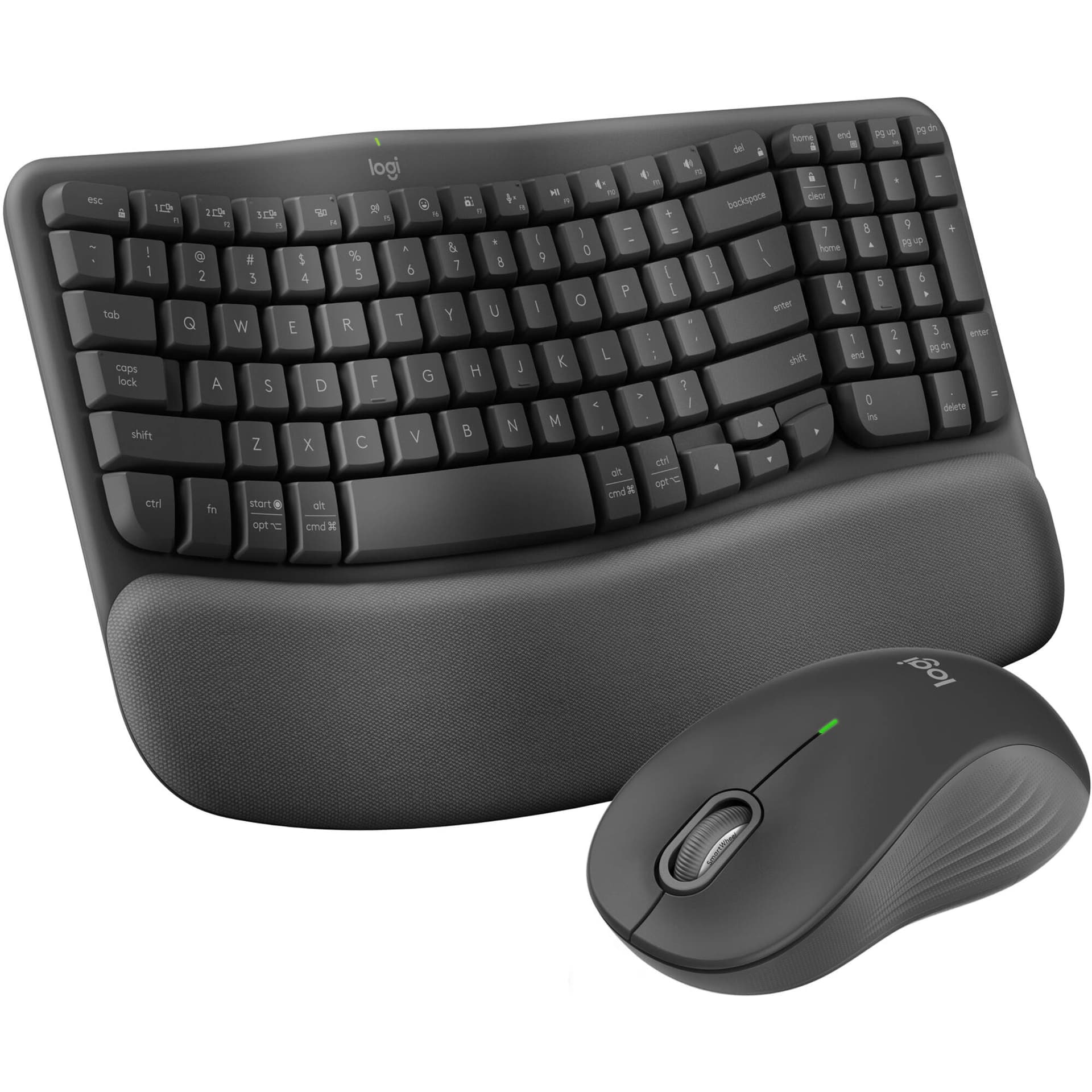 Logitech MK670 Wireless Wave Keys Combo in Graphite with wireless keyboard and mouse