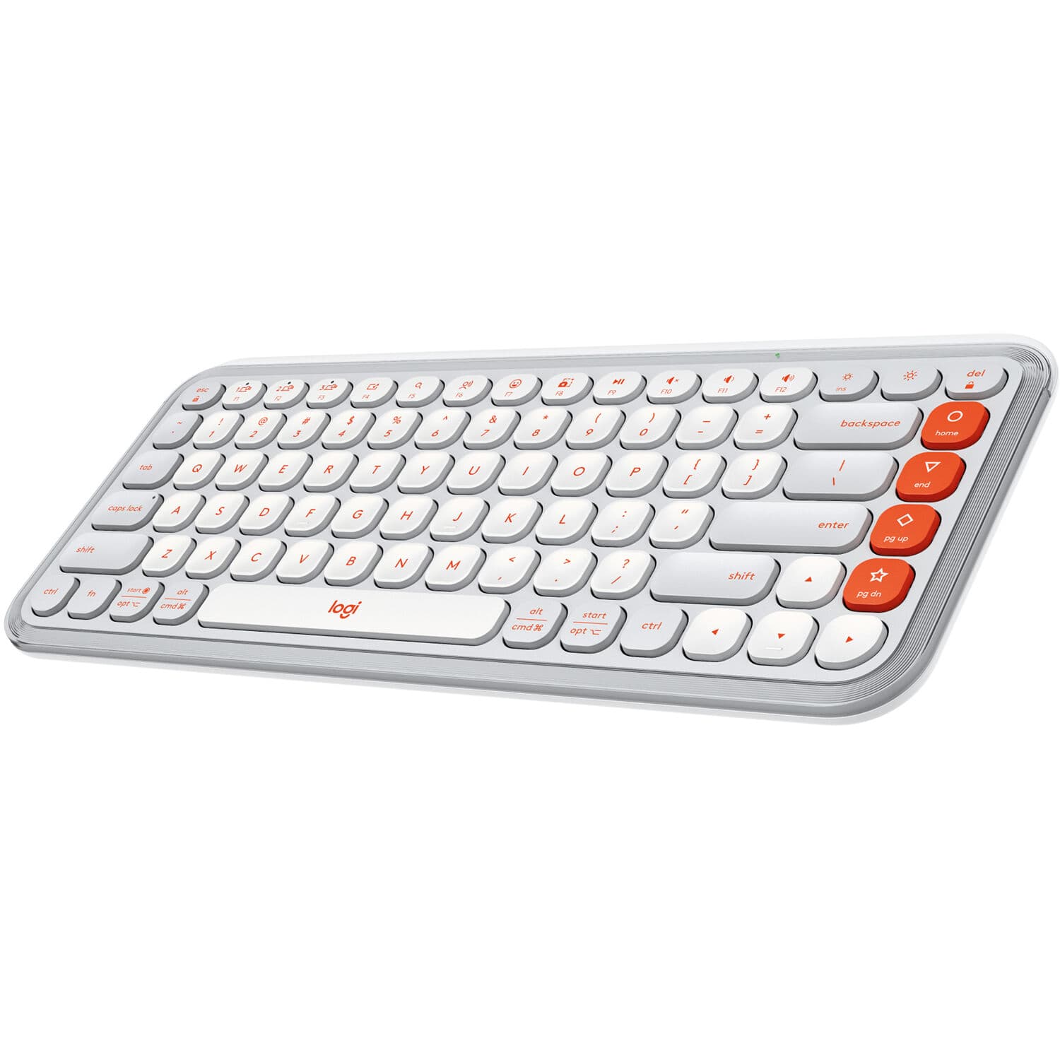 Logitech POP Icon Keys Off White Orange Keyboard | Wireless, Bluetooth