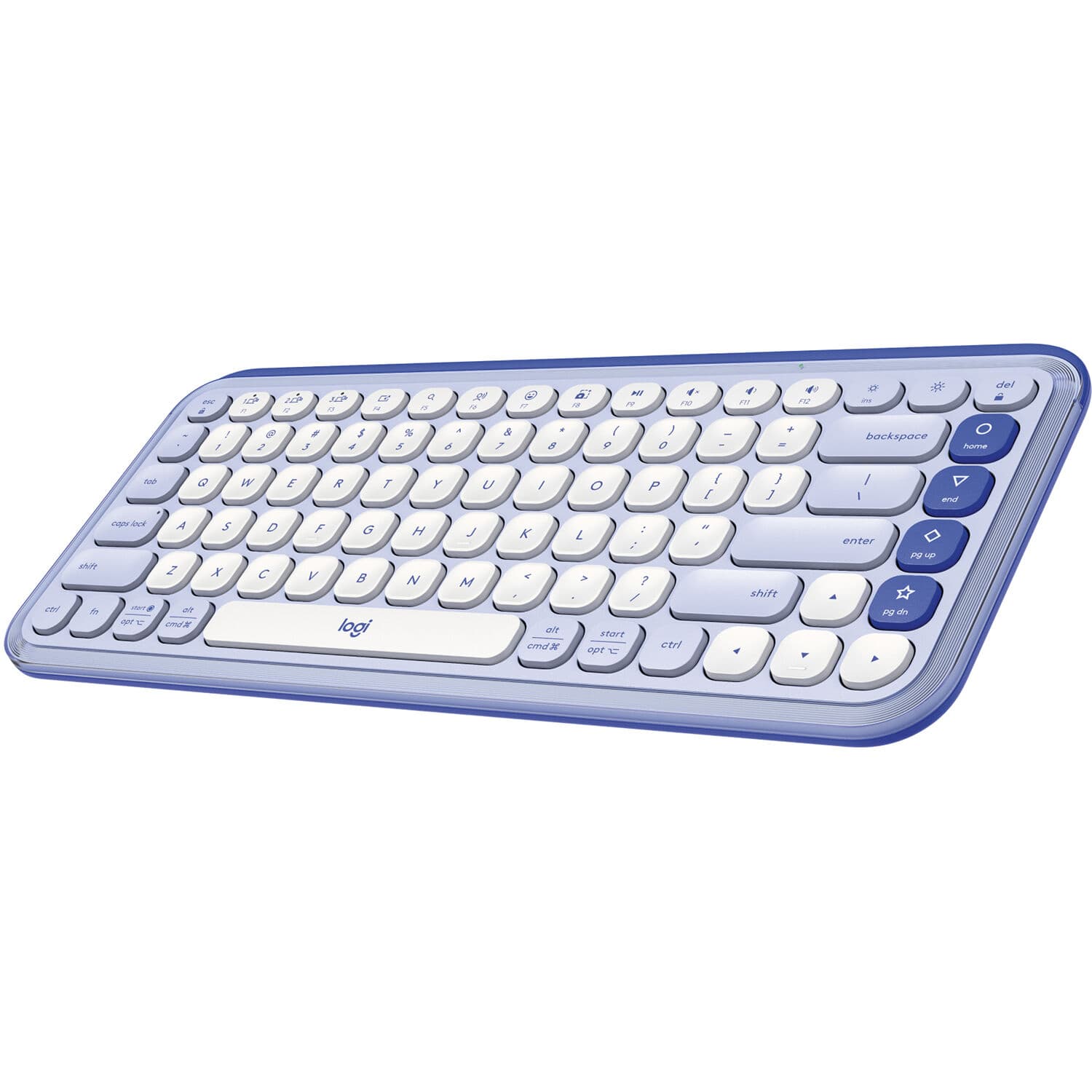 Logitech POP Icon Keys wireless keyboard in Lilac Off White, compact layout for Mac and PC